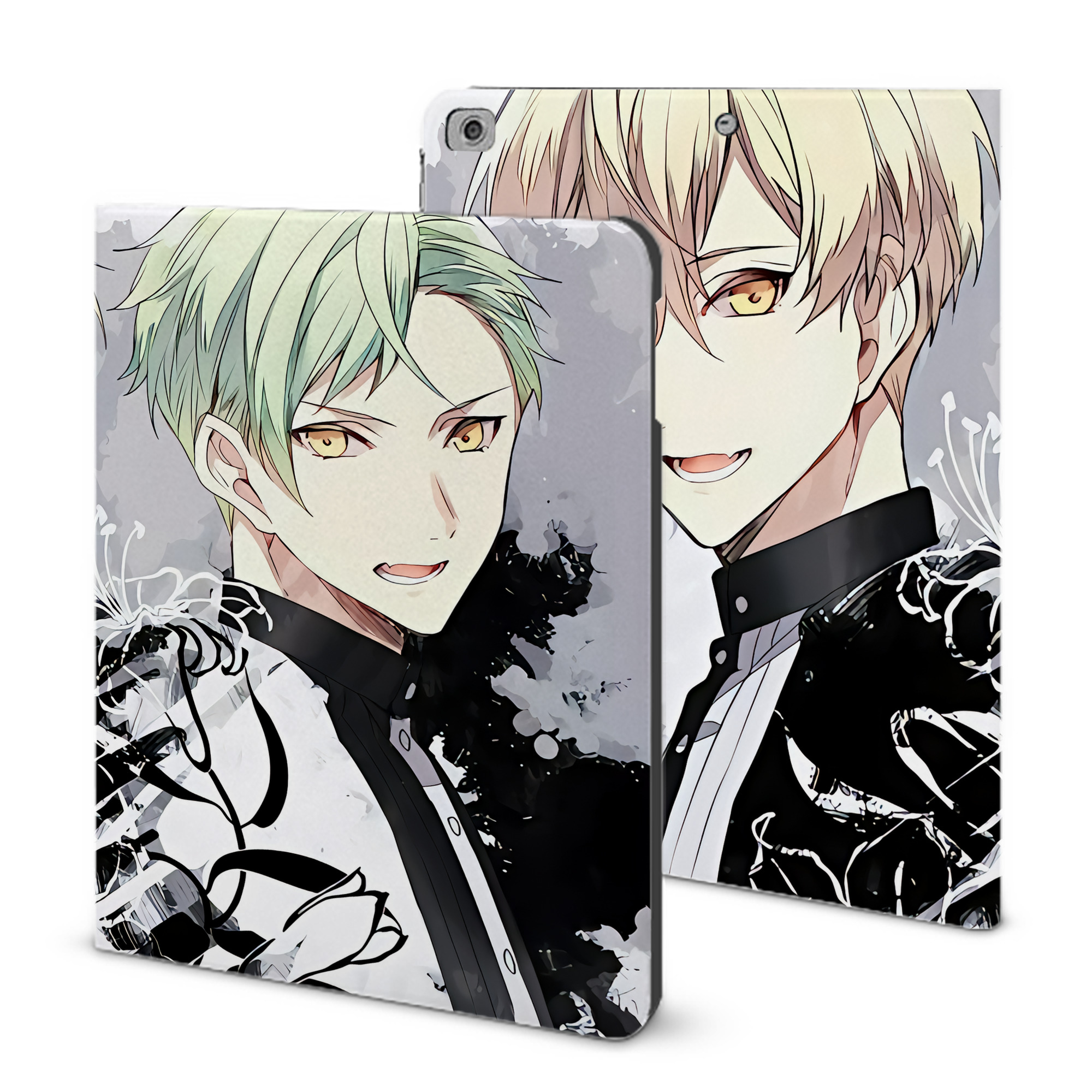 （画像用） 刀剣乱舞 Touken Ranbu IPad ケース ブック型 PUレザー TPU 耐衝撃 軽量 薄型 ペン収納なし 全面保護 IPad 各モデル対応